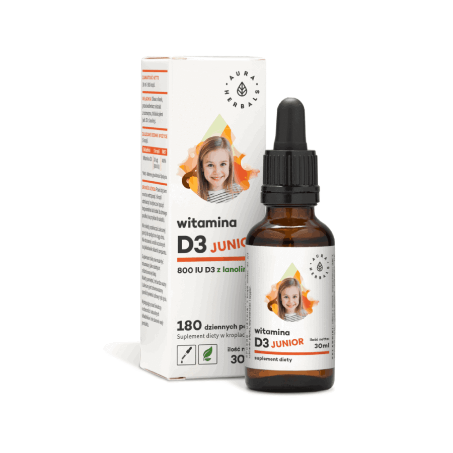 Witamina D3 Junior 800 IU - Aura Herbals - krople 30 ml