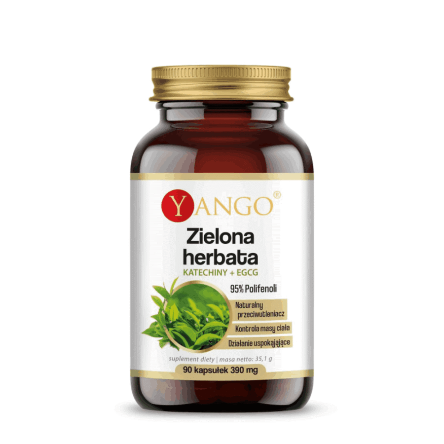 Zielona herbata 95% polifenoli - Katechiny i EGCG - Yango - 90 kapsułek