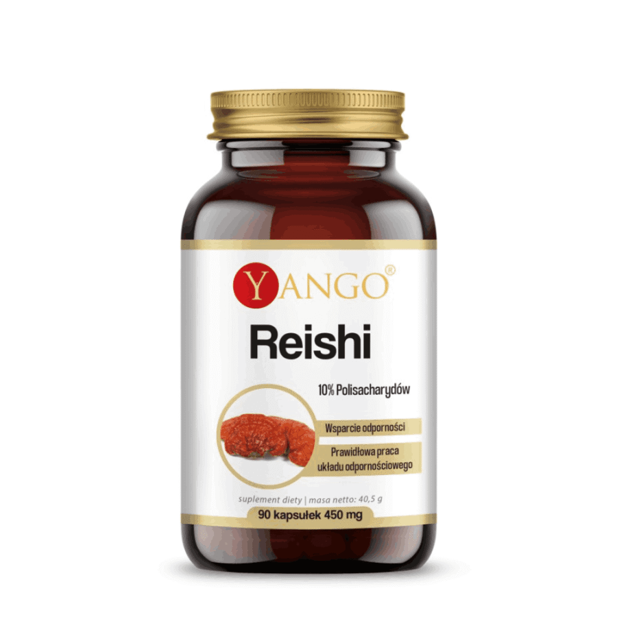 Reishi ekstrakt - 10% polisacharydów - Yango - 90 kapsułek