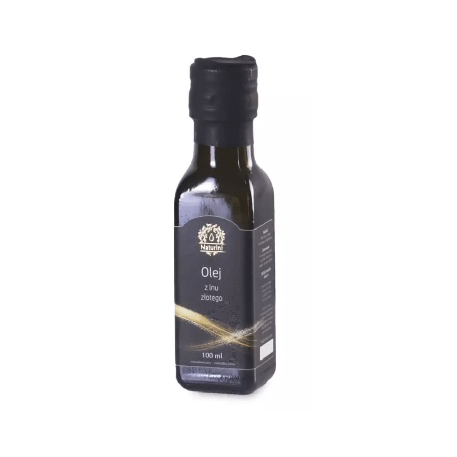 Olej z lnu złotego tłoczony na zimno - Naturini - 100 ml