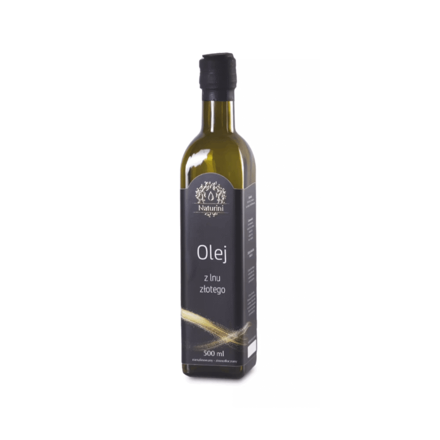 Olej z lnu złotego tłoczony na zimno - Naturini - 500 ml