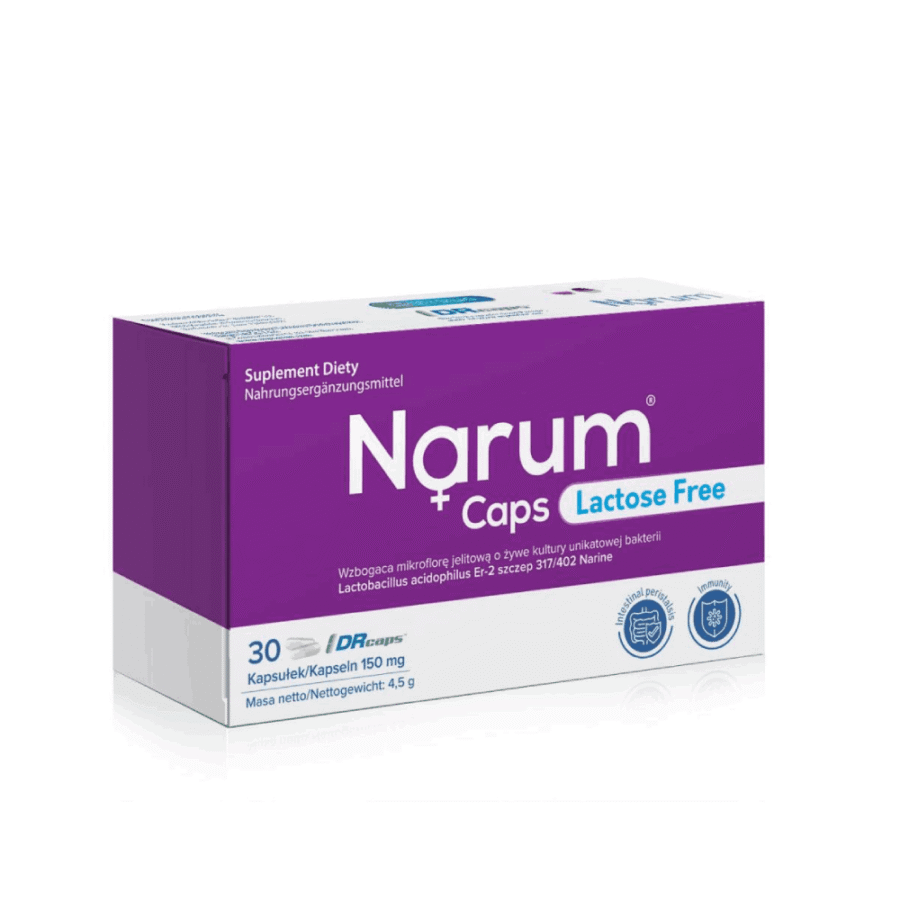 Narum Caps Lactose Free - probiotyk bez laktozy - 30 kapsułek