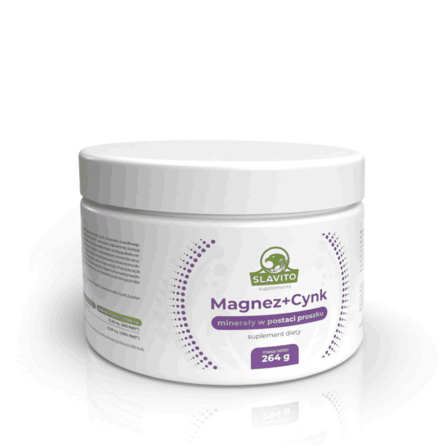 Magnez + Cynk proszek - Slavito - 264 g
