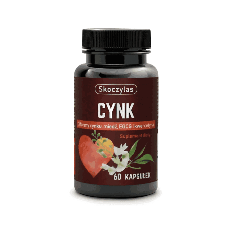 Cynk 3 formy - miedź + EGCG + kwercetyna - Skoczylas - 60 kapsułek