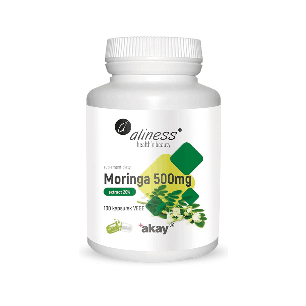 Moringa ekstrakt 20% 500 mg - Aliness - 100 kapsułek
