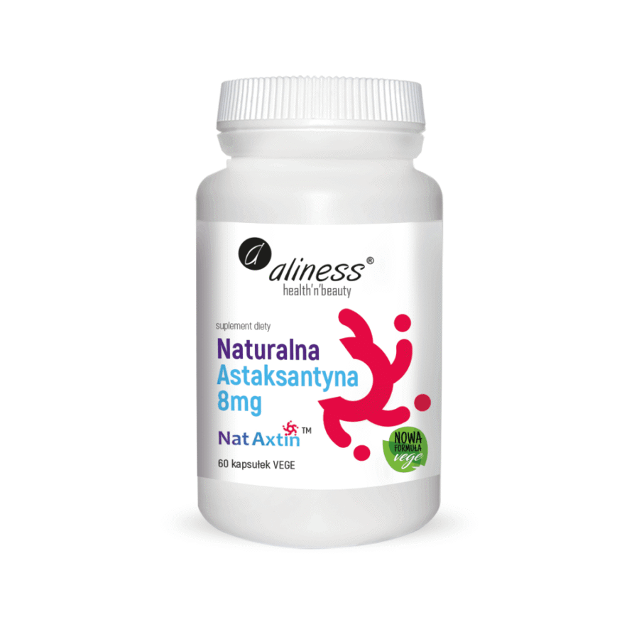 Naturalna Astaksantyna 8mg - Aliness - 60 kapsułek