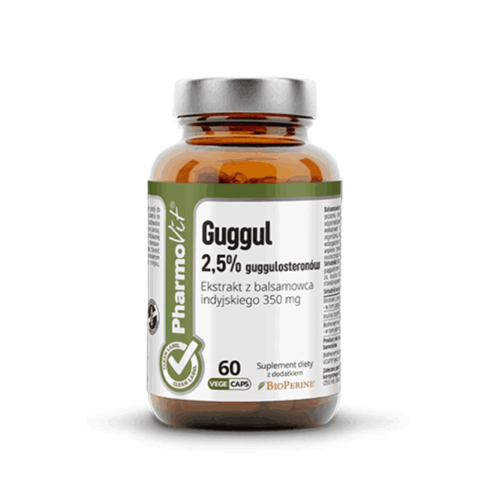 Guggul 2,5 % Clean Label guggulosteronów - PharmoVit - 60 kapsułek