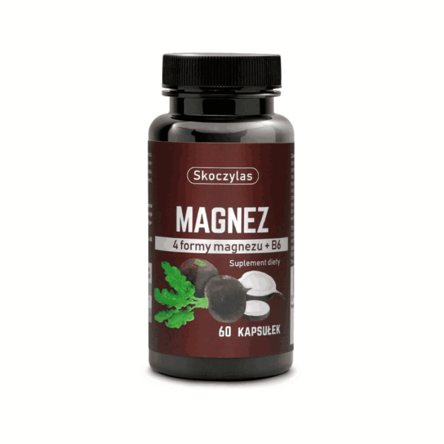 Magnez 4 formy - czarna rzepa - Skoczylas - 60 kapsułek