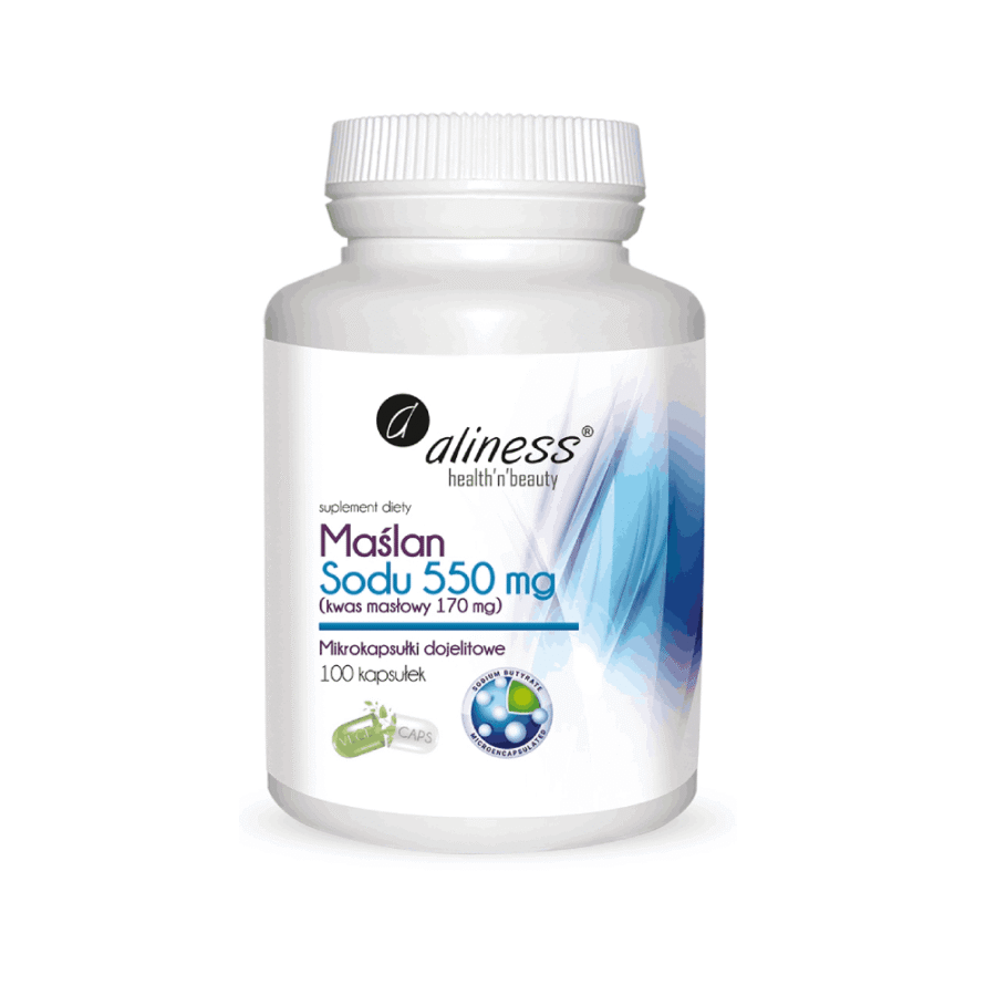 Maślan Sodu Aliness 720 mg - Kwas masłowy - 100 kapsułek