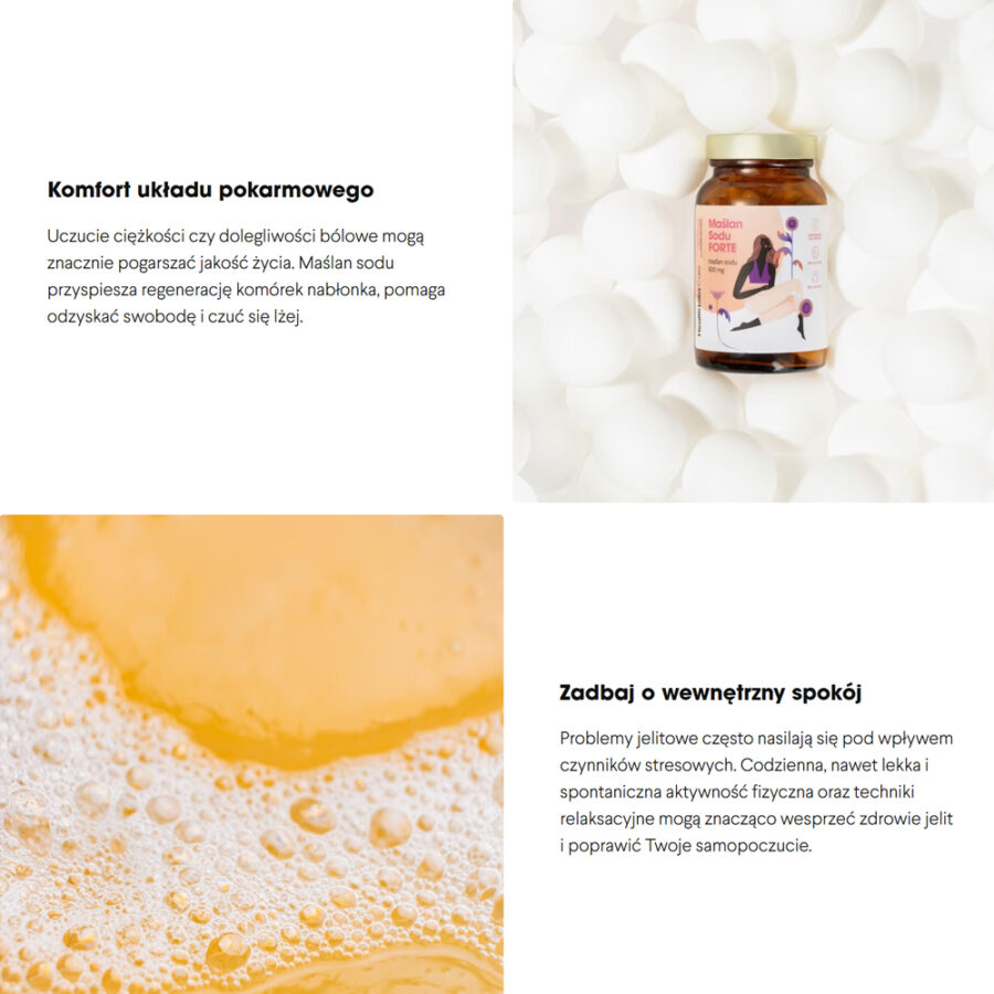 Maślan Sodu FORTE - Health Labs Care - 120 kapsułek