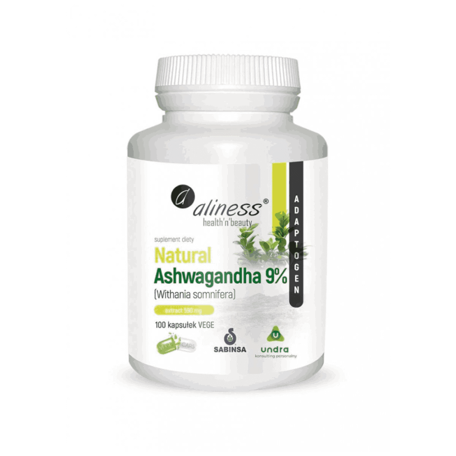 Natural Ashwagandha 560 mg - Aliness - 100 kapsułek