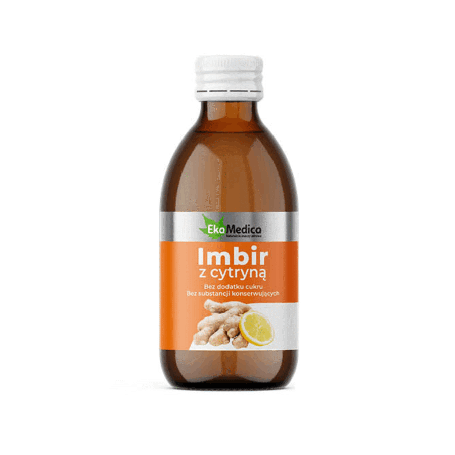 Imbir z cytryną - bez cukru - EkaMedica - 250 ml