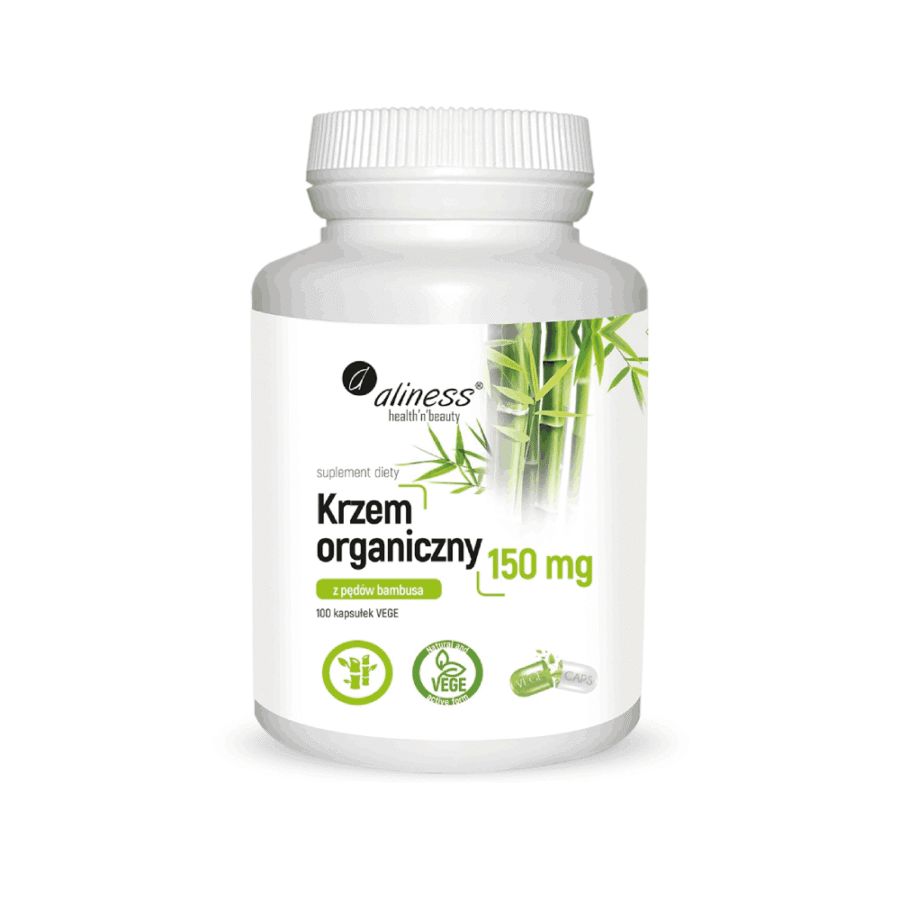 Krzem organiczny z pędów bambusa 150 mg - Aliness - 100 kapsułek