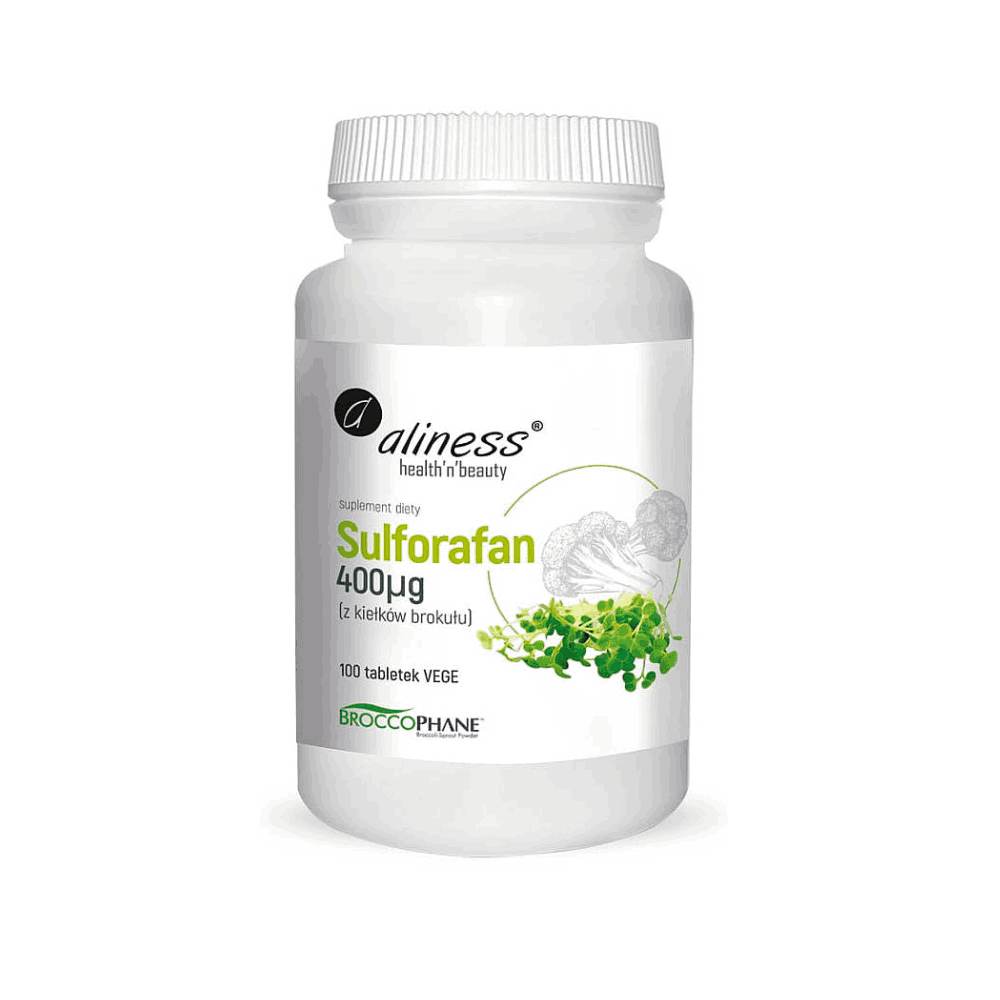 Sulforafan z kiełków brokułu 400 µg - Aliness - 100 tabletek