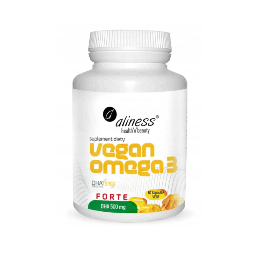Vegan Omega 3 FORTE DHA 500 mg  - Aliness - 60 kapsułek