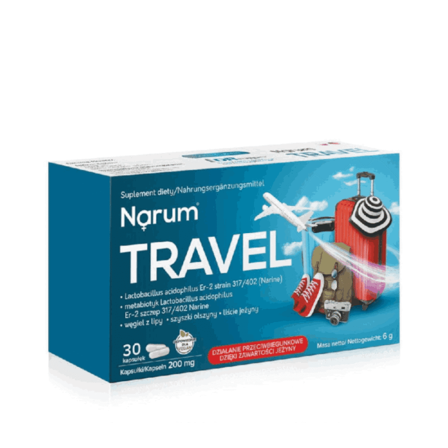 Narum Travel DZIAŁANIE PRZECIWBIEGUNKOWE - 30 kapsułek