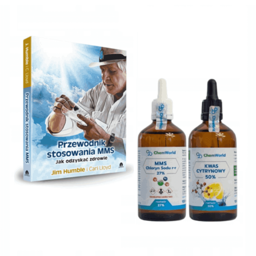 Chloryn Sodu MMS 27% + Kwas Cytrynowy 50% + Książka - ChemWorld - zestaw