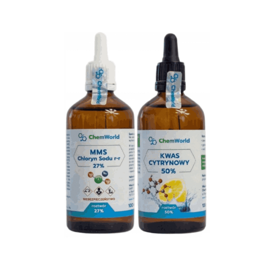 Chloryn Sodu MMS 27% + Kwas Cytrynowy 50% - ChemWorld - zestaw