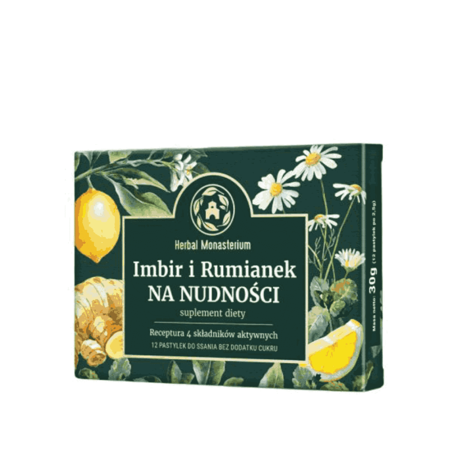 Na nudności - imir i rumianek - Herbal Monasterium - 12 pastylek