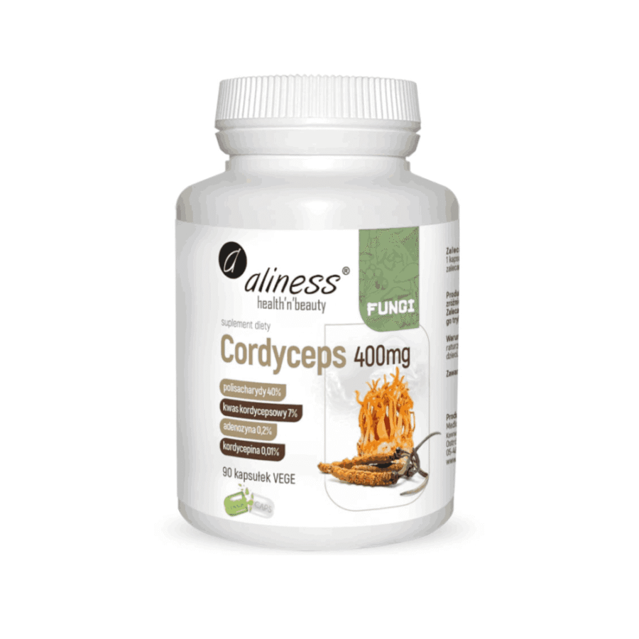 Cordyceps ekstrakt z owocników 400mg - Aliness - 90 kapsułek