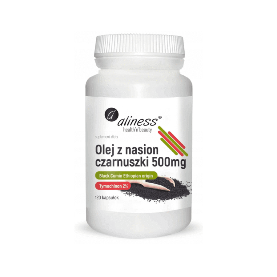 Olej z nasion czarnuszki 2% 500 mg - Aliness - 120 kapsułek