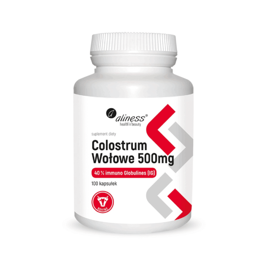Colostrum Wołowe IG 40% 500 mg - Aliness - 100 kapsułek