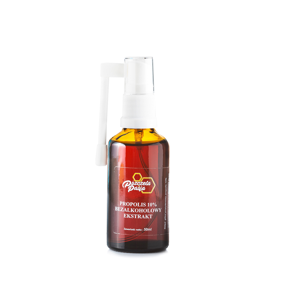 Propolis Bezalkoholowy 10% z atomizerem gardłowym - Pszczela Pasja - 50ml