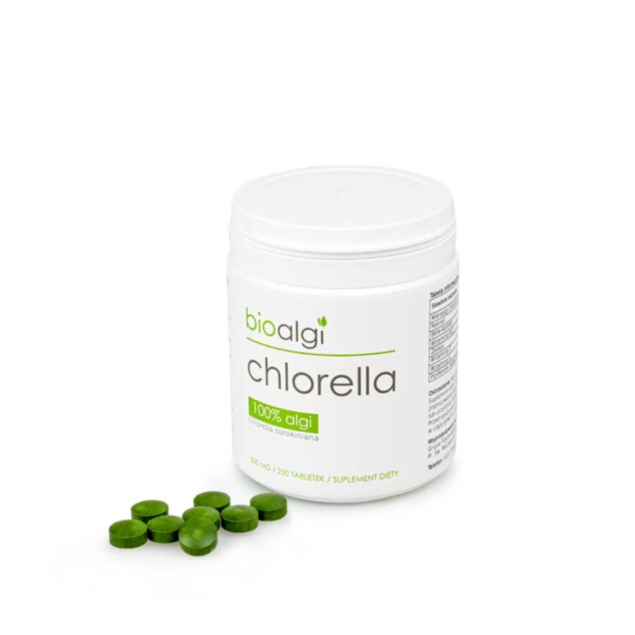 Chlorella w tabletkach - Chlorella sorokiniana - Bioalgi - 250 tabletek
