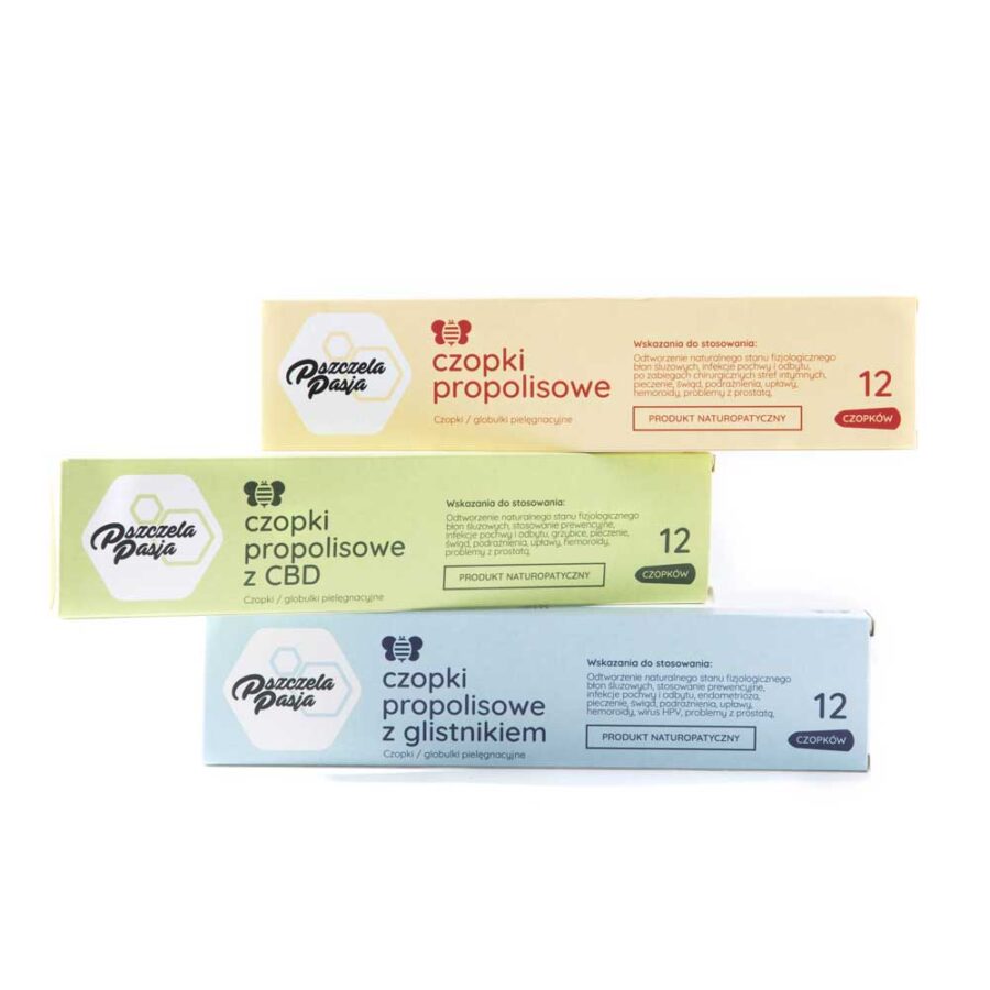 Czopki propolisowe z CBD - Pszczela Pasja - 12 czopków