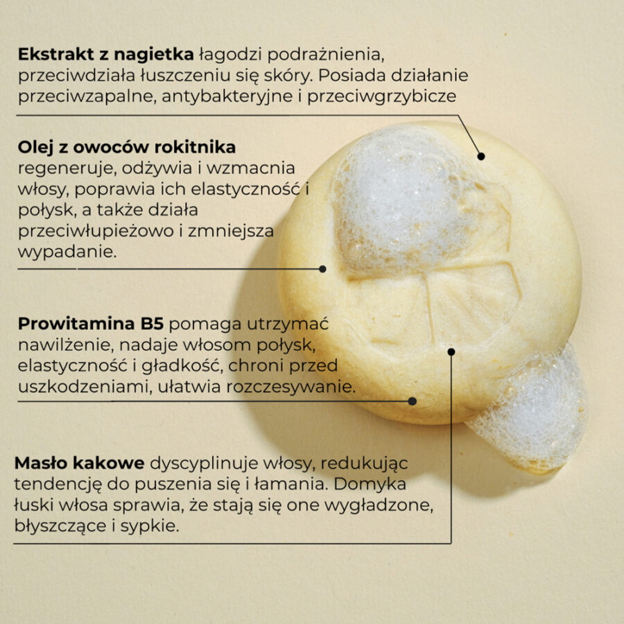 Naturalny szampon NAGIETKOWY w kostce - Calendula - 80 g