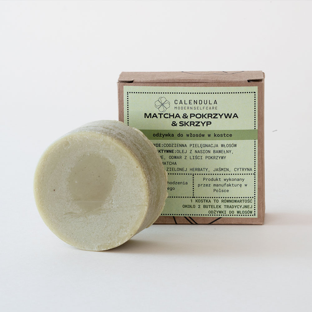 Odżywka w kostce - MATCHA POKRZYWA SKRZYP - Calendula - 60 g