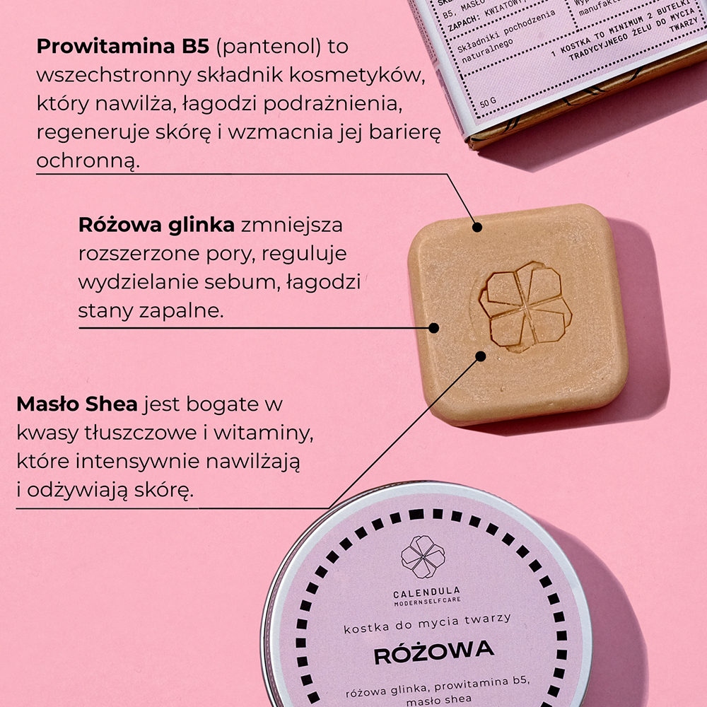 Mydło do mycia twarzy RÓŻOWA - Calendula - 50 g