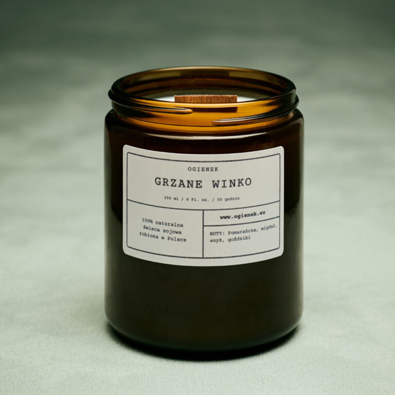 Świeca sojowa Grzane winko - Ogienek - 250 ml