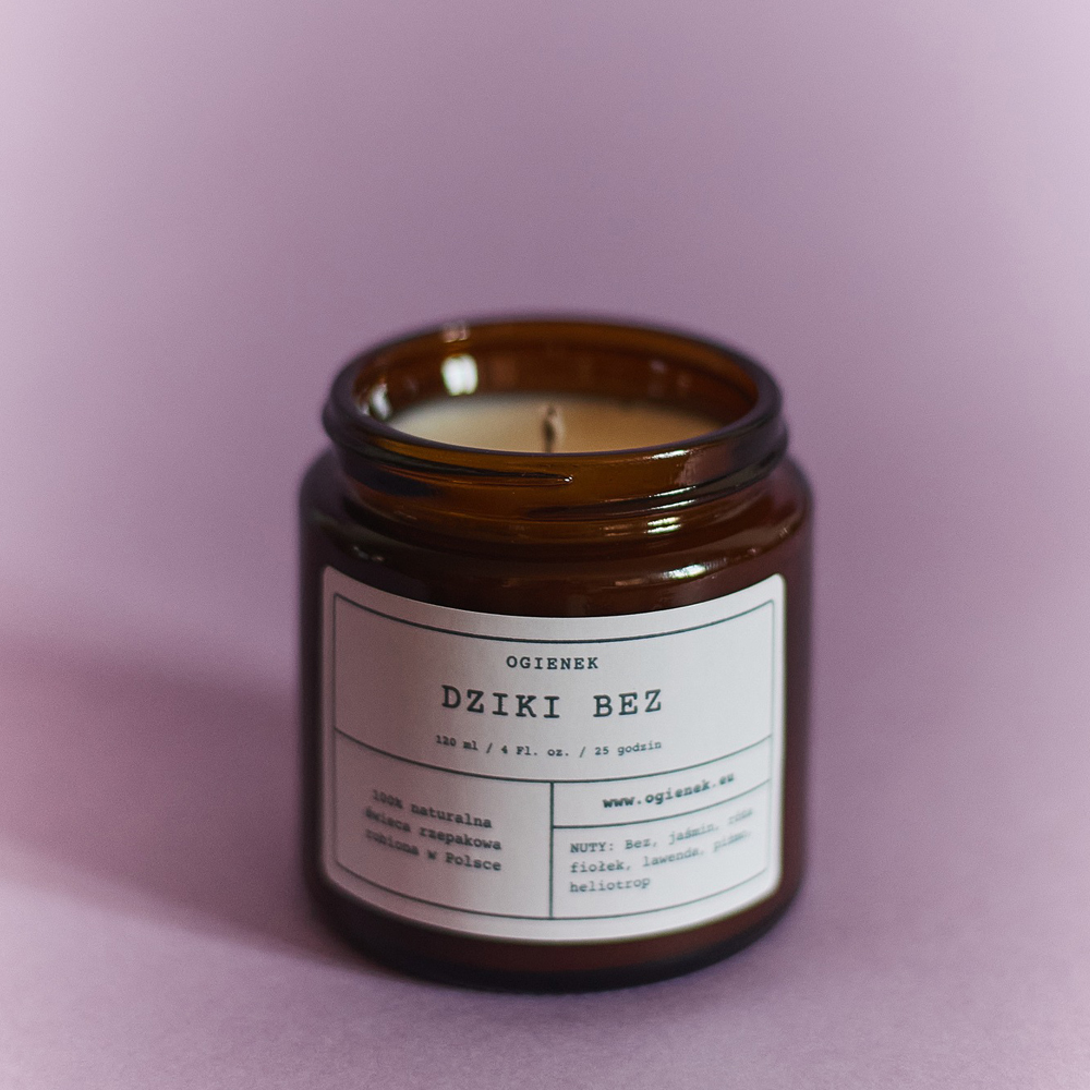Świeca dziki bez - Ogienek - 120 ml