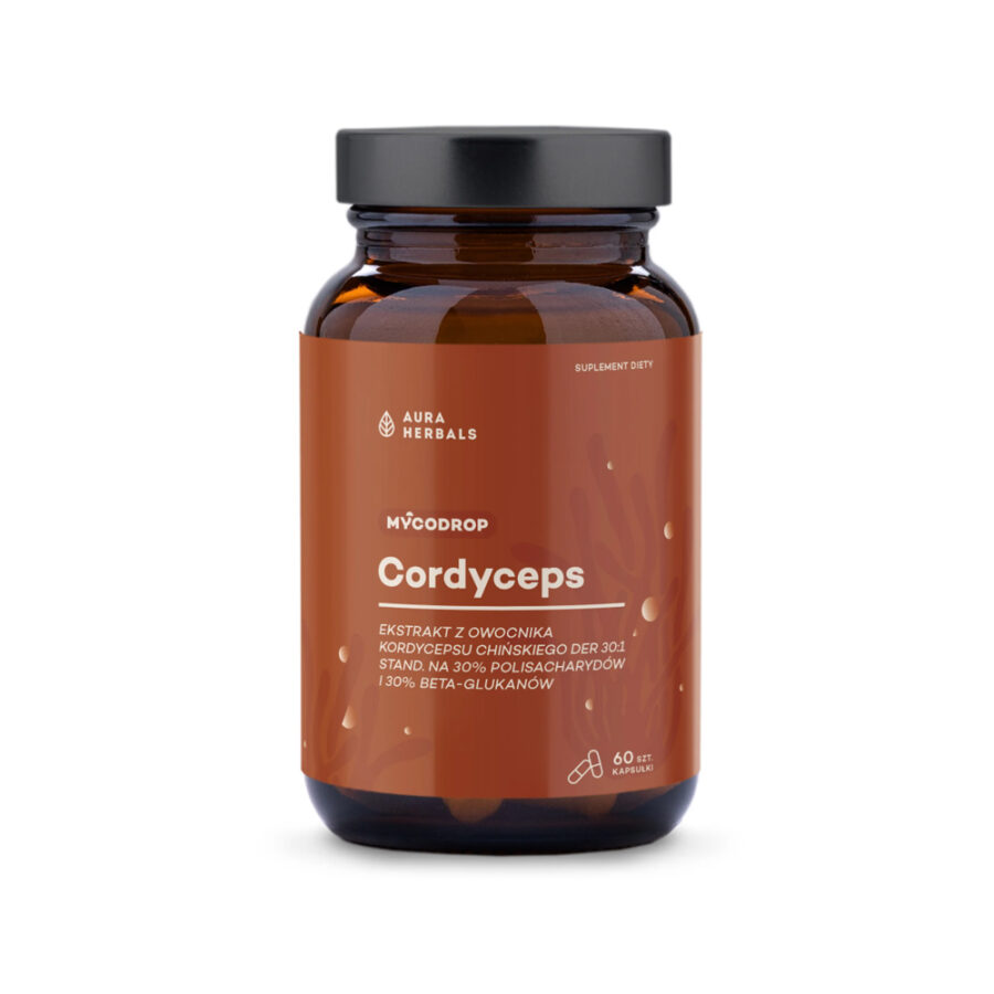 Cordyceps ekstrakt 30:1 Aura herbals Mycodrop - 60 kapsułek